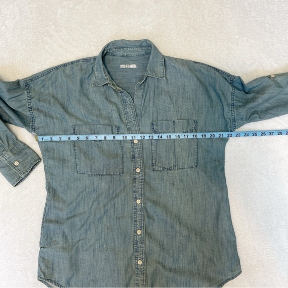 GAP Alexa Classic Casual Oversized Button Down Tunic Chambray Shirt Women's XS - Picture 6 of 9